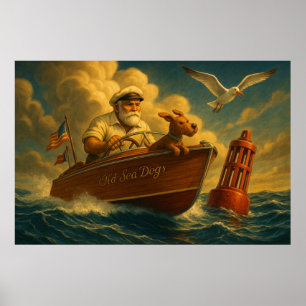 Affiche Vieux loups de mer : un marin et son fidèle canin 