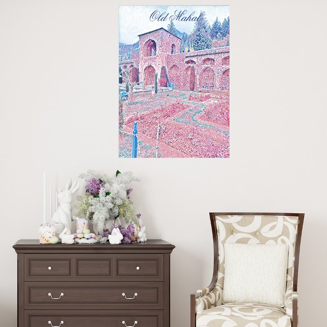 Affiche Vieux Mahal Ruines Historiques Art Moderne Décor M (Old Mahal Architecture Historical Ruins Modern Art Poster)