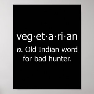 Affiche Vieux Mot Végétarien Pour Byd Hunter