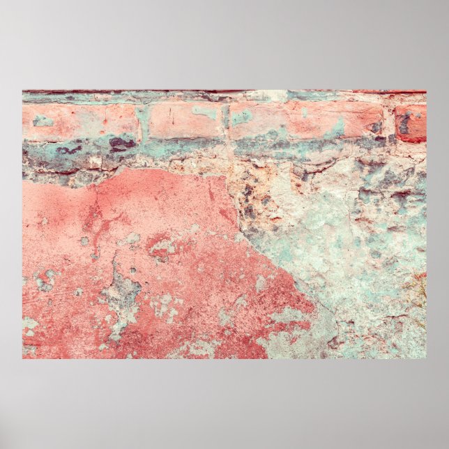 Affiche Vieux mur de béton texturé avec défauts naturels.  (Devant)