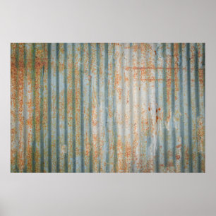 Affiche Vieux mur en acier rouillé. Vieille texture murale