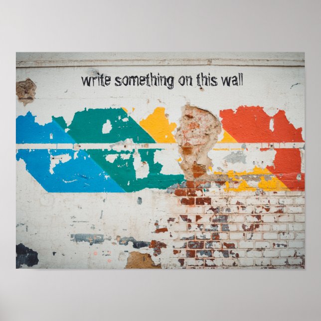 Affiche Vieux mur peint avec graffiti (Devant)