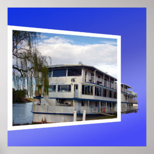 Affiche Vieux Paddle Steamer Popout Art,