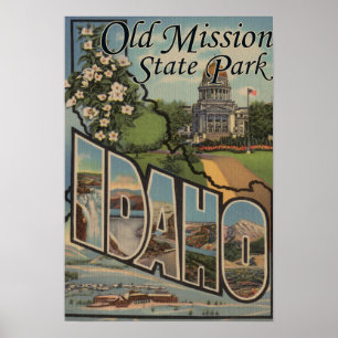 Affiche Vieux parc d'état de mission, Idaho