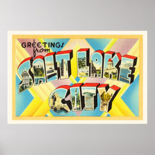 Affiche Vieux souvenir de Vintage voyage de Salt Lake City