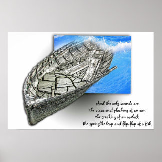 Affiche vieux souvenirs de bateau en 3D avec citation affi