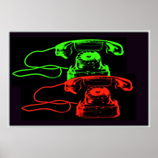 Affiche Vieux téléphone Collage-I