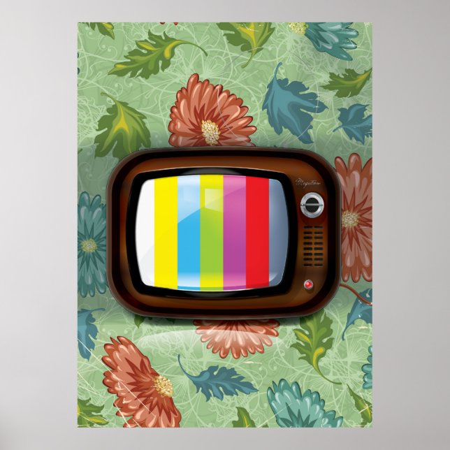 Affiche Vieux téléviseur CRT Vintage (Devant)