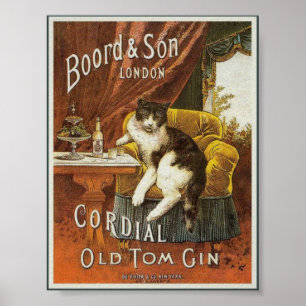 Affiche Vieux Tom Gin Vintage