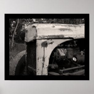 Affiche Vieux tracteur agricole