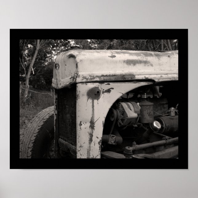 Affiche Vieux tracteur agricole (Devant)