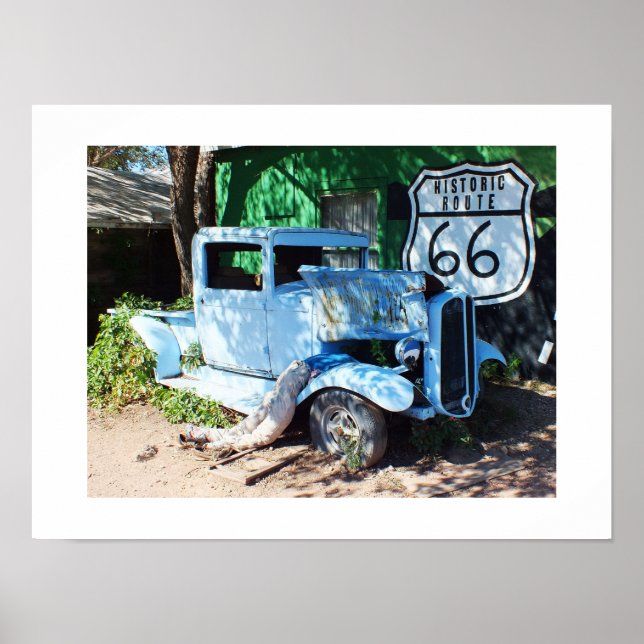 Affiche Vieux véhicule Route 66 (Devant)