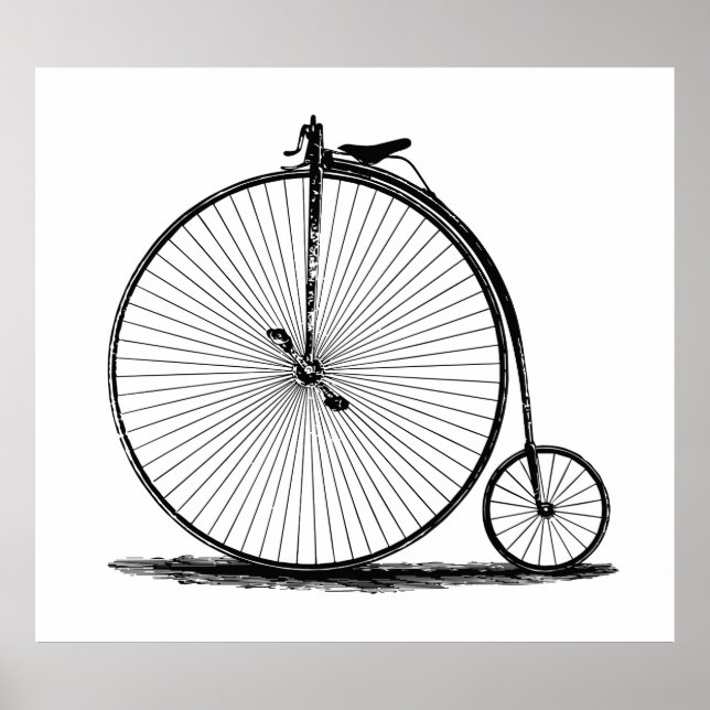 Affiche vieux vélo |19e siècle penny farthing l Vintage (Devant)