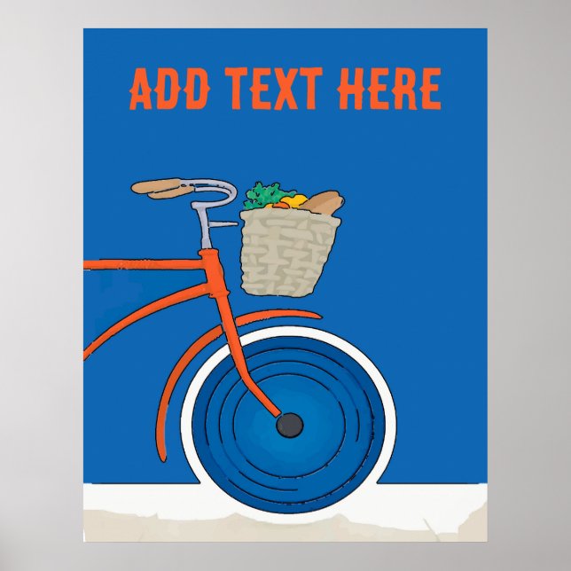 Affiche Vieux vélo, ajouter du texte (Devant)