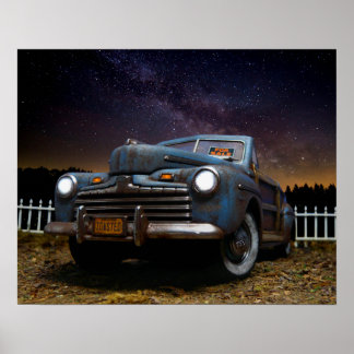 Affiche Vieux Vintage Rusty Grange Trouver Voiture Woody A