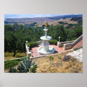 Affiche View from Hearst Castle, San Simeon, Californie