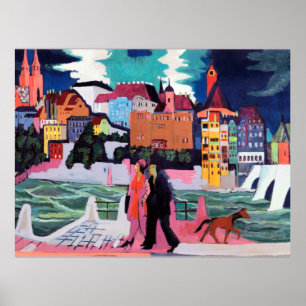 Affiche View of Basel and the Rhine