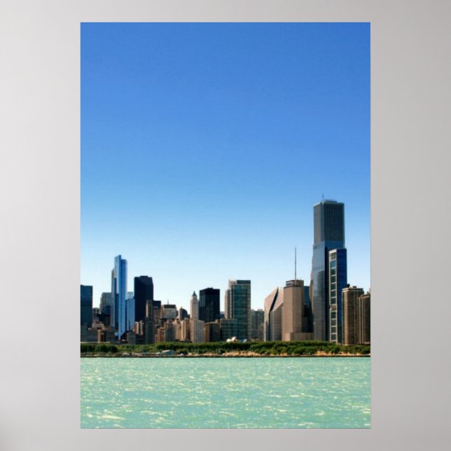 Affiche View of Chicago skyline by Lake Michigan (Devant)