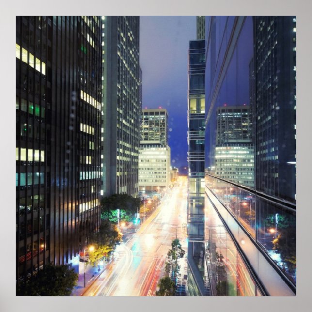 Affiche View of financial district buildings (Devant)