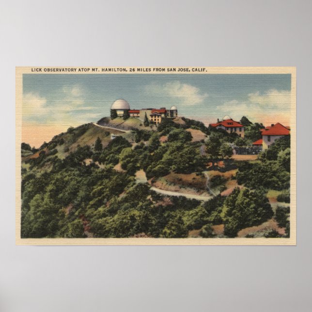 Affiche View of Lick Observatory on Mt. Hamilton (Devant)
