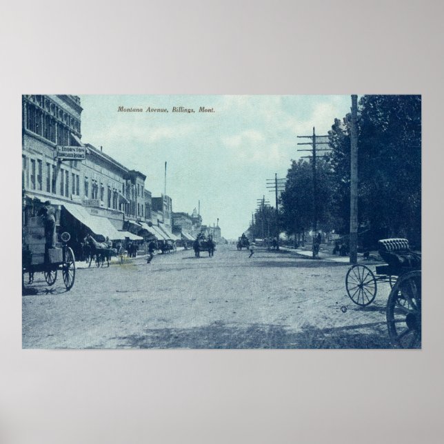 Affiche View of Montana AvenueBillings, MT (Devant)