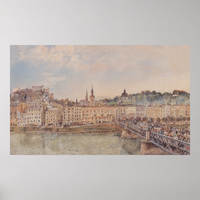 Affiche View of Salzburg (by Rudolf von Alt) (Devant)