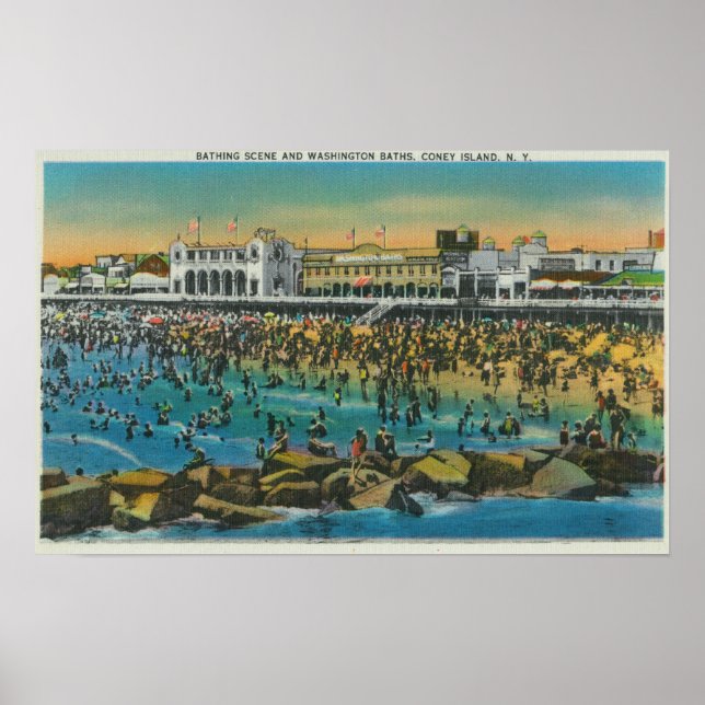 Affiche View of Swimmers at the Washington Baths (Devant)