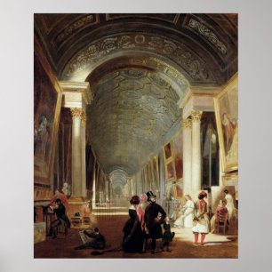 Affiche View of the Grande Galerie of the Louvre, 1841