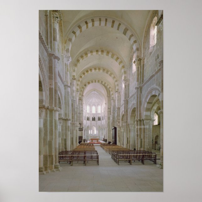 Affiche View of the interior of the nave, c.1120-50 (Devant)
