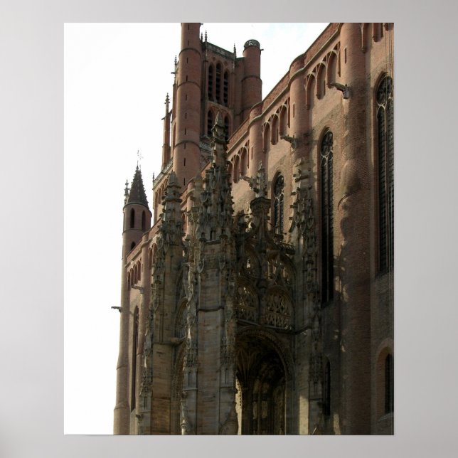 Affiche View of the right side with the canopied porch (Devant)