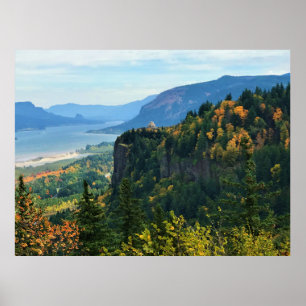 Affiche View of Vista House, Columbia