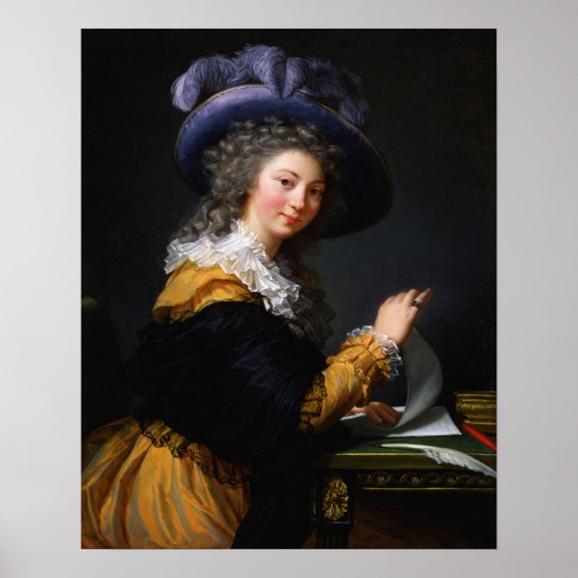 Affiche Vigée Le Brun - Dame pliant une lettre (Devant)
