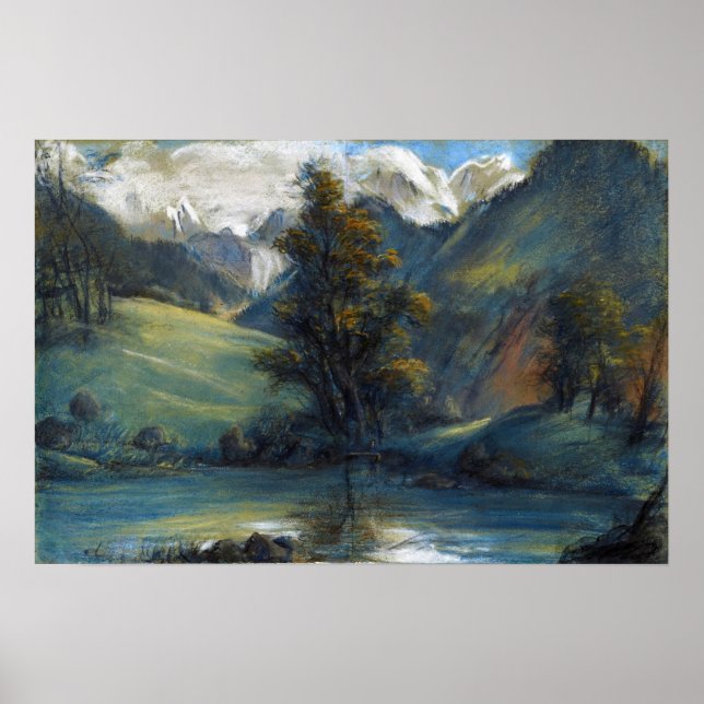 Affiche Vigée Le Brun - Lac Challes et Mont Blanc (Devant)
