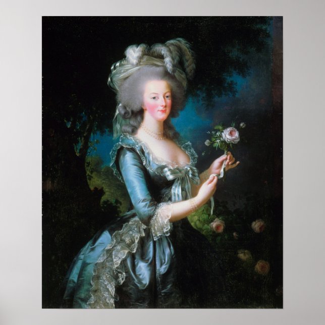 Affiche Vigée Le Brun - Marie-Antoinette avec une rose (Devant)