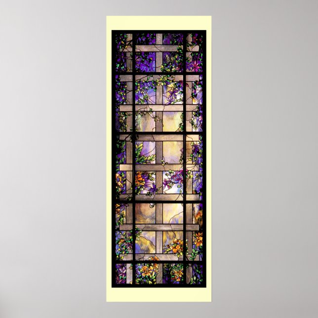 Affiche Vignes en verre teinté Tiffany Imprimer (Devant)