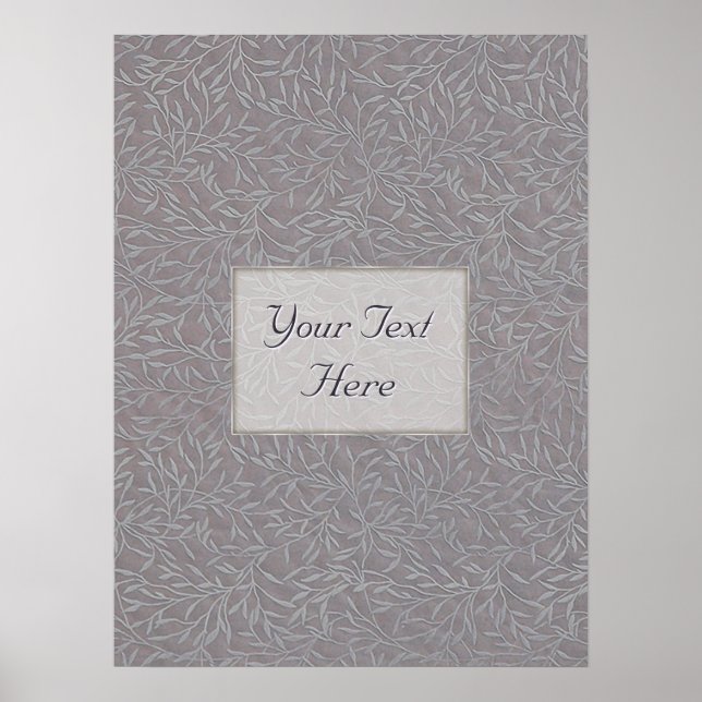 Affiche Vignes Lavender Grey Embossées Leaf (Devant)