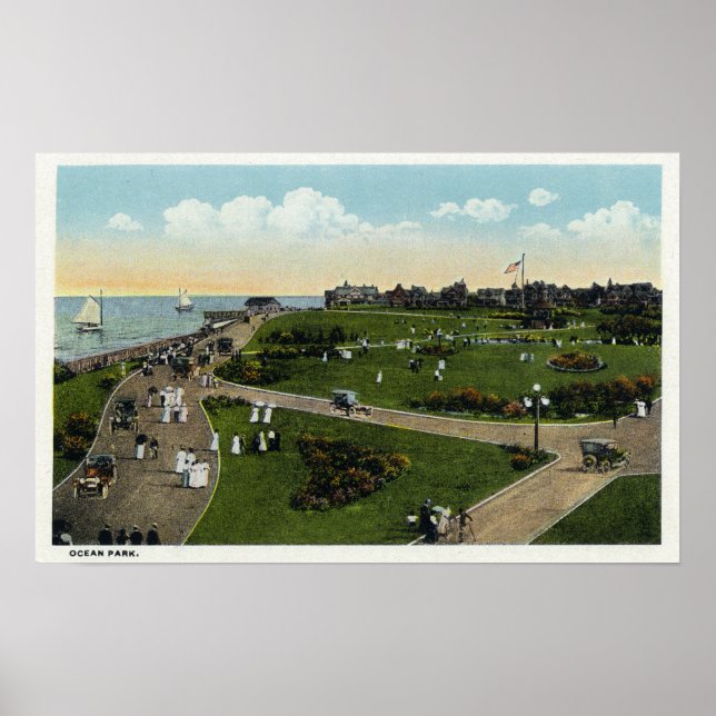 Affiche Vignoble de Martha, vue aérienne d'Ocean Park (Devant)