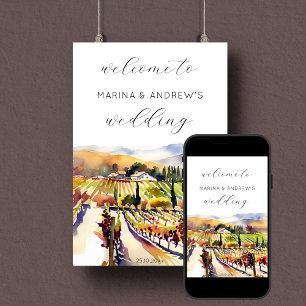 Affiche Vignoble Napa Valley mariage signe de bienvenue