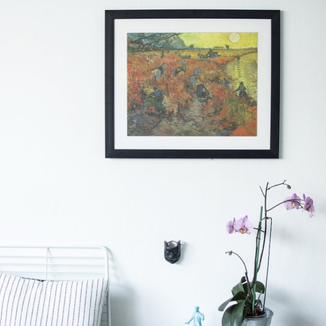 Affiche Vignoble rouge par Vincent van Gogh, Beaux-arts vi (The Red Vineyard by Vincent van Gogh is a vintage fine art post impressionism landscape painting.)