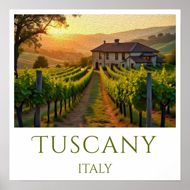 Affiche Vignoble Sunset Personnalisé (Devant)