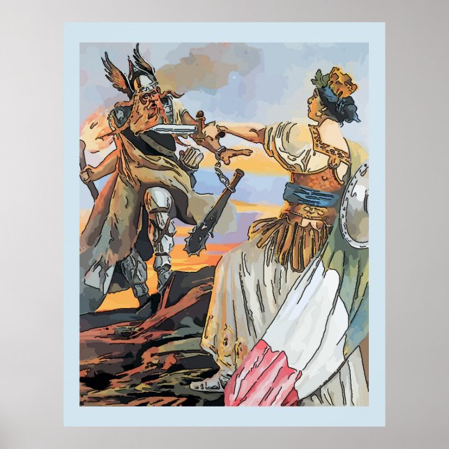 Affiche Viking de style vintage (Devant)