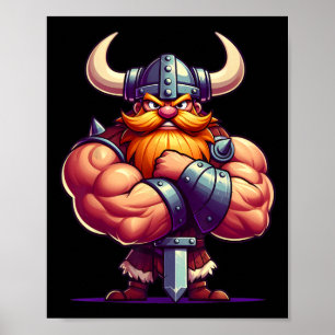 Affiche Viking Flexing Muscles Van Lover Bodybuilding Gym