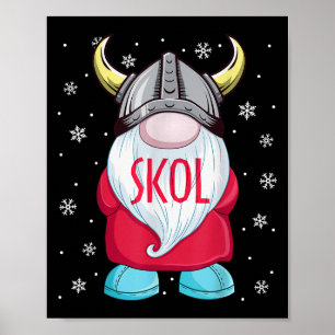 Affiche Viking Gnome Skol Noël Norse Pajama Viking Me
