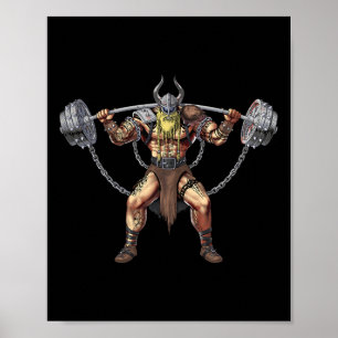 Affiche Viking Guerrier Bodybuilding Gym Powe Powe Powe