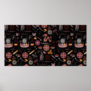 Affiche Viking motif design graphique transparent