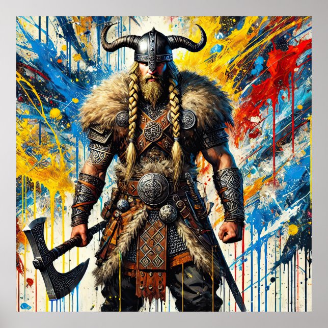 Affiche Viking Nordic Scandinavian warrior medieval myth (Devant)