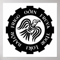 Viking Raven Banner Thor Freya Loki