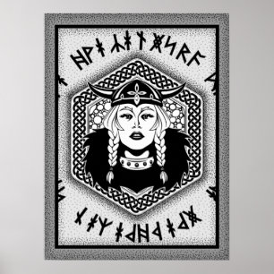 Affiche Viking Shield Maiden Celtic Warrior