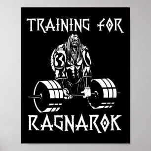Affiche Vikings Workout Outfit Deadlift Nordic Man Cadeau