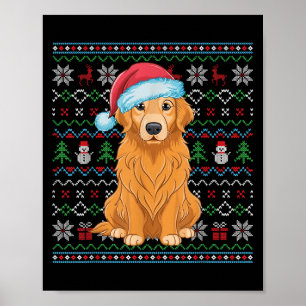 Affiche Vilain Golden Retriever Amoureux de les chiens Xma